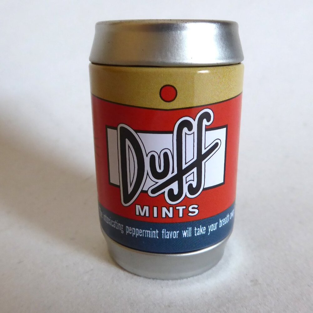 2004 THE SIMPSONS DUFF BEER EMPTY MINI ALUMINUM CAN MINT PACKAGE CONTAINER